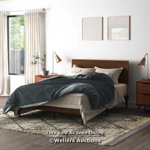 8045 - MERCURY ROW KIESEL SOLID WOOD BED FRAME WITH HEADBOARD / SIZE: DOUBLE (4'6) / RRP 184.99 / W2