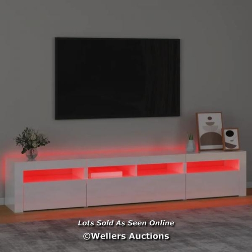 8046 - METRO LANE METRO LANE TV CABINET WITH LED LIGHTS 210X35X40 CM / COLOUR: HIGH GLOSS WHITE / RRP 87.5 ... 