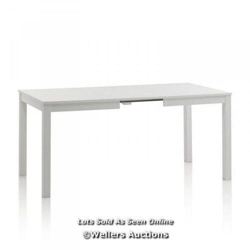 8086 - EBERN DESIGNS ABDIQANI EXTENDABLE DINING TABLE / COLOUR: WHITE / RRP 325 / DAMAGE TO FRAME / COMES I... 