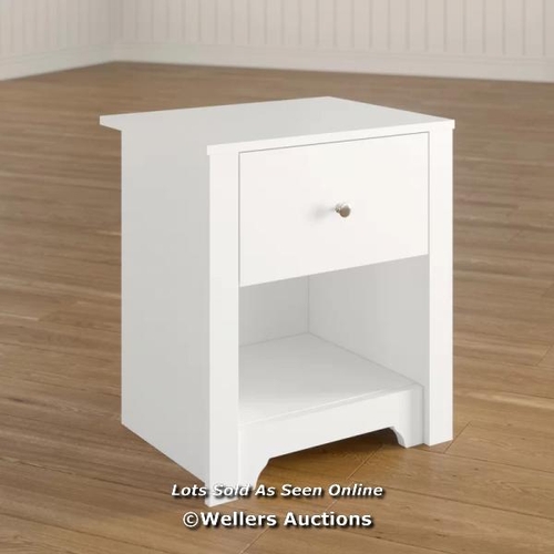 8104 - 17 STORIES ROSELINE 1 DRAWER BEDSIDE TABLE / COLOUR: WHITE / RRP 29.99 / CONT2