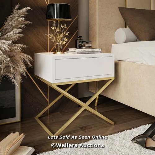 8106 - LATITUDE RUN ENVI BEDSIDE TABLE / COLOUR: GOLD MATT / WHITE MATT / RRP 135.99 / CONT2