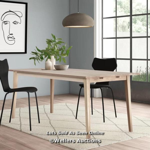 8112 - HYKKON FINNEGAN SOLID OAK DINING TABLE / SIZE: 74CM H X 90CM W X 180CM L, COLOUR (TABLE BASE/TABLE T... 