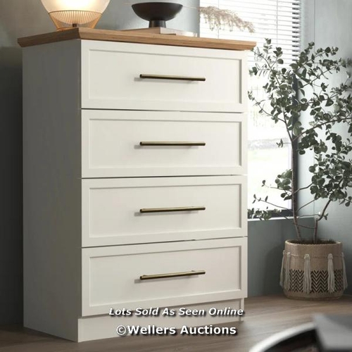 8115 - CLEVERTON CLEVERTON 4-DRAWER 69.6CM W CHEST OF DRAWER / COLOUR: IVORY / RRP 139.99 / CONT2