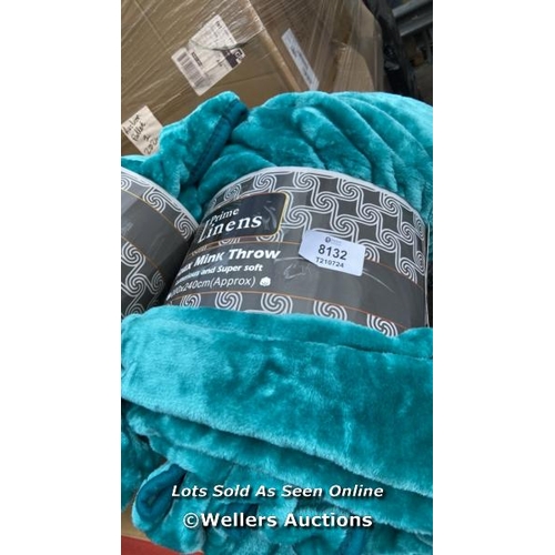 8132 - ZIPCODE DESIGN CODY THROW / COLOUR: TEAL, SIZE: W200CM X L240CM / RRP 28.99 / E62