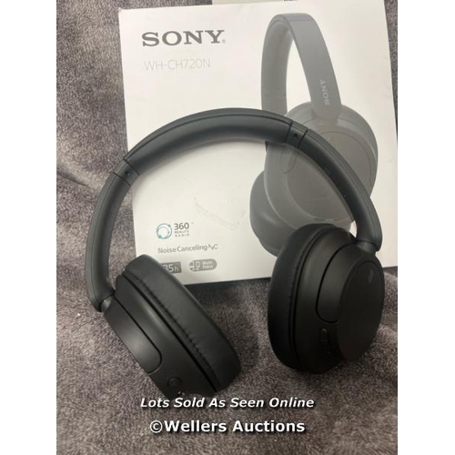 8902 - SONY WHCH720NB NOISE CANCELLING OVEREAR HEADPHONES / POWERS UP & CONNECTS VIA BLUETOOTH WITH SOUND /... 