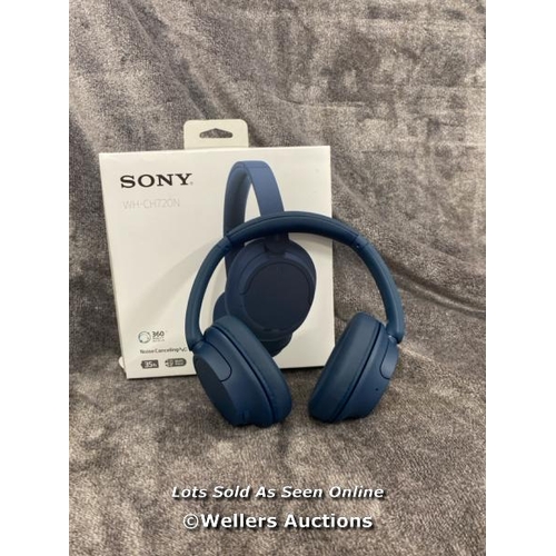 8904 - SONY WHCH720NB NOISE CANCELLING OVEREAR HEADPHONES / POWERS UP & CONNECTS VIA BLUETOOTH WITH SOUND /... 