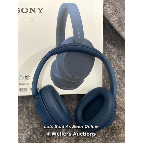 8904 - SONY WHCH720NB NOISE CANCELLING OVEREAR HEADPHONES / POWERS UP & CONNECTS VIA BLUETOOTH WITH SOUND /... 