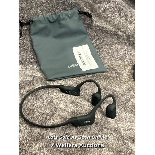 8908 - SHOKZ OPEN RUN BONE CONDUCTION HEADPHONES / POWERS UP & CONNECTS VIA BLUETOOTH WITH SOUND / SIGNS OF... 