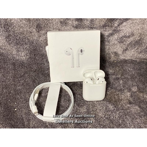 8926 - APPLE AIRPODS / 2ND GEN / WITH CHARGING CASE / MV7N2ZMA / NO POWER / SIGNS OF USE / SEE IMAGES FOR S... 