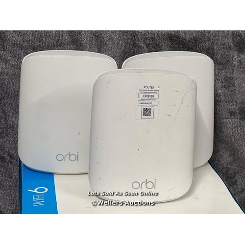 8940 - NETGEAR ORBI RBK353 WHOLE HOME WIFI 6 SYSTEM / UNTESTED / SIGNS OF USE / AN43 [3398]