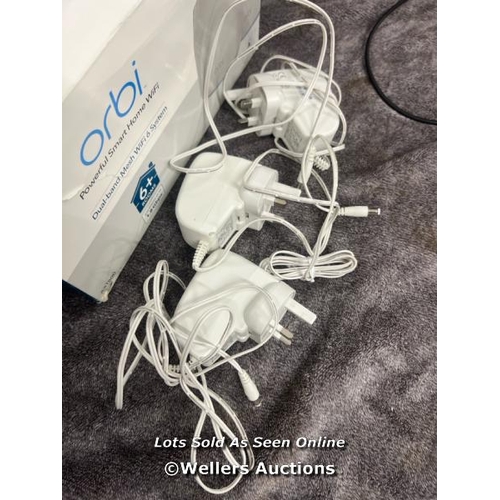 8940 - NETGEAR ORBI RBK353 WHOLE HOME WIFI 6 SYSTEM / UNTESTED / SIGNS OF USE / AN43 [3398]