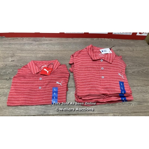 2103 - 10X GENTS NEW PUMA GOLF POLO SHIRTS / LARGE / E17