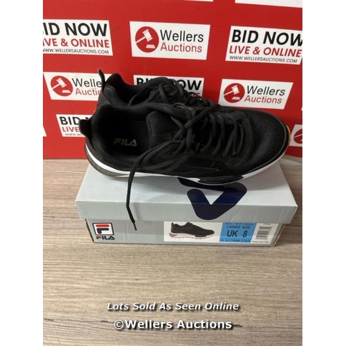 2213 - LADIES NEW FILA SETONA BLACK TRAINERS UK SIZE 8 / B30