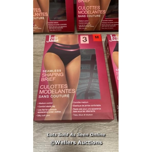 2275 - 5X LADIES NEW JEZEBEL SEAMLESS SHAPING BRIEFS / 3 PACK / MEDIUM / B27