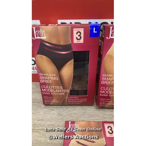 2288 - 5X LADIES NEW JEZEBEL SEAMLESS SHAPING BRIEFS / 3 PACK / LARGE / B28