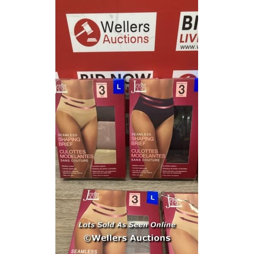 2308 - SELECTION OF LADIES NEW JEZEBEL SEAMLESS SHAPING BRIEFS / 3 PACK / MIXED SIZES / F18