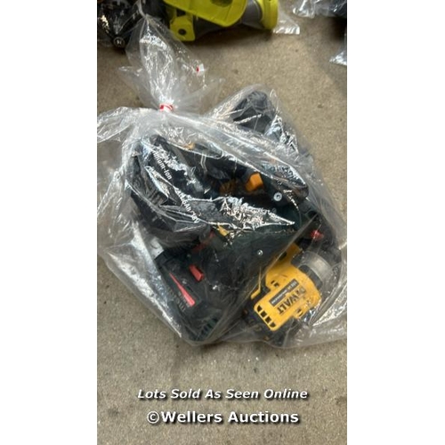 3103 - BAG OF ELECTRIC DRILLS INCL. DEWALT AND TITAN