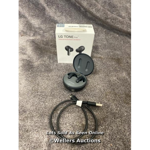 8536 - LG UFP5 WIRELESS EARBUDS / POWERS UP & CONNECTS VIA BLUETOOTH WITH SOUND / MINIMAL SIGNS OF USE / AN... 