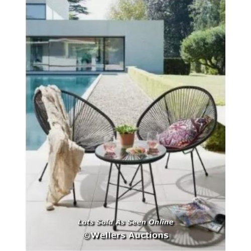 8005 - SALSA BISTRO BLACK OUTDOOR GARDEN FURNITURE LOUNGE SET RRP �349.99 / CON2