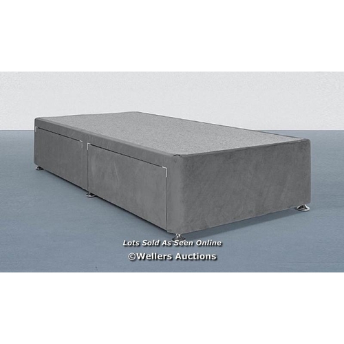 8026 - AIRSPRUNG VELVET DIVAN BASE WITH 2 DRAWERS RRP �239.00 / SINGLE H.190 X W.90 X D.37CM / CON2