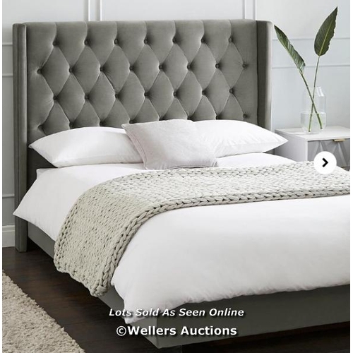 8061 - ALLEGRA WINGED VELVET BED FRAME RRP �209 / KING SIZE: H.124 X W.166 X L218CM / X3 BOXES / W3