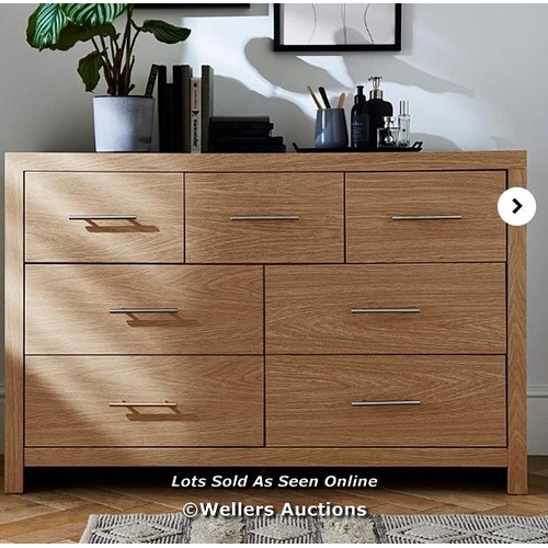 8065 - DAKOTA 3 OVER 4 DRAWER CHEST RRP �185 / H.76 X W.116 X D.39CM. / CONT 1