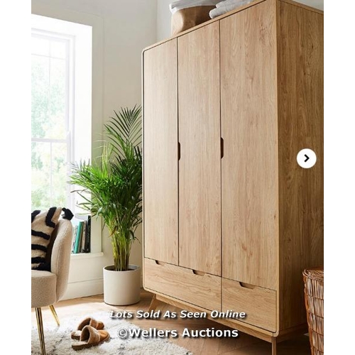 8066 - GRAY & OSBOURN NO.157 OSLO 3 DOOR 2 DRAWER WARDROBE RRP �299 / H.183.5 X D.55 X W.118CM / CONT 1