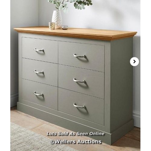 8072 - JULIPA ASHFORD 6 DRAWER WIDE CHEST RRP �219 / H.81 X W.110 X D.40CM. / X2 BOXES / W3