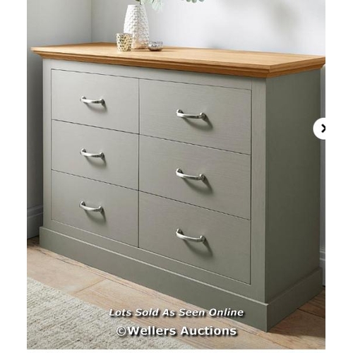 8079 - JULIPA ASHFORD 6 DRAWER WIDE CHEST RRP �219 / H.81 X W.110 X D.40CM. / X2 BOXES / CONT2