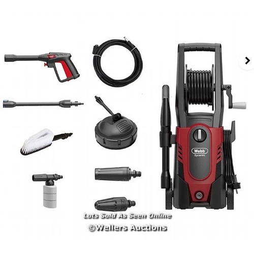 8105 - WEBB DYNAMIC 1500W PRESSURE WASHER & ACCESSORIES KIT RRP �59.99 / PRODUCT WEIGHT: 6.96 KG. PRODUCT D... 