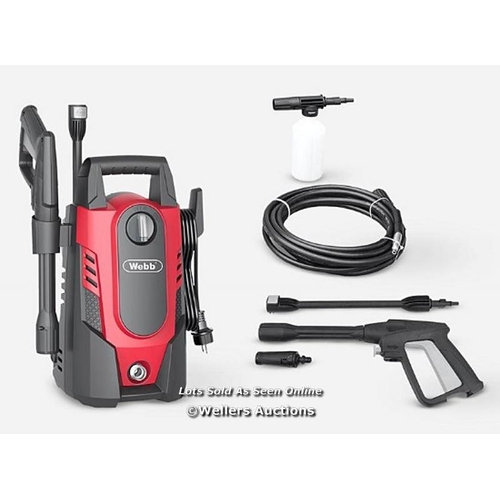 8106 - WEBB DYNAMIC 1400W PRESSURE WASHER RRP �59.99 / PRODUCT WEIGHT: 5.70 KG. PRODUCT DIMENSION: L X W X ... 