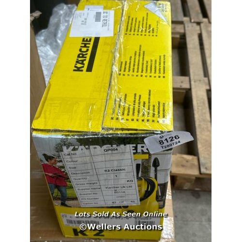 8126 - KARCHER K2 CLASSIC RRP �89.99 / H 41.5CM / W 21.9CM / D 17.8CM / G74