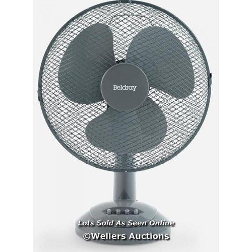 8131 - BELDRAY GREY 12 INCH OSCILLATING DESK FAN RRP �29.99  / G74