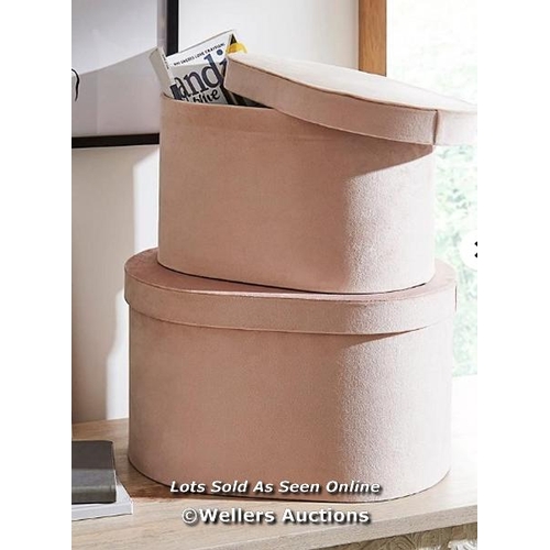 8132 - SET OF 2 VELVET STORAGE BOXES RRP �40 / SMALL: H 21 X W 37 X D 24CM LARGE: H 23 X W 41 X D 28CM / G7... 