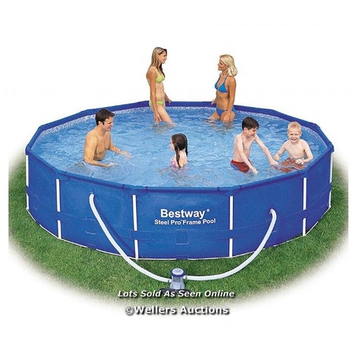 8153 - BESTWAY 12 FOOT STEEL FRAME POOL RRP �174 / WATER CAPACITY 6473L. H76 X W366CM / POOL SIZE: 3.66 X 0... 