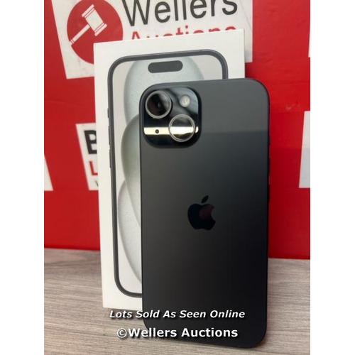 8509 - APPLE IPHONE 15 / 128GB / SIM FREE / BLACK / MTP03ZD/A / POWERS UP / ICLOUD UNLOCKED / APPEARS NEW O... 