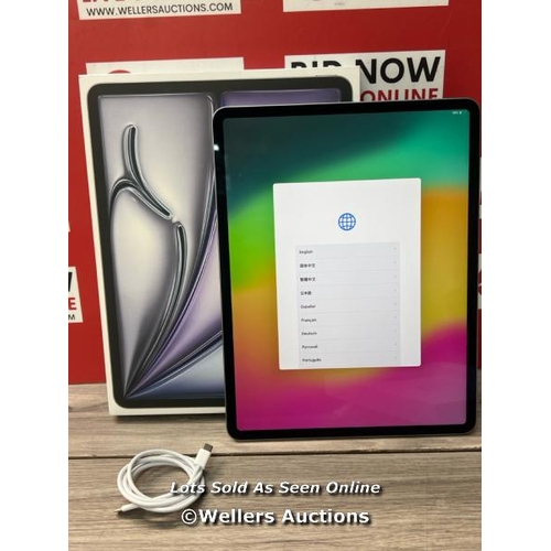 8525 - APPLE IPAD AIR 6TH GEN 2024, 11 INCH, WIFI, 128GB IN SPACE GREY, MUWC3NF/A / POWERS UP / ICLOUD UNLO... 