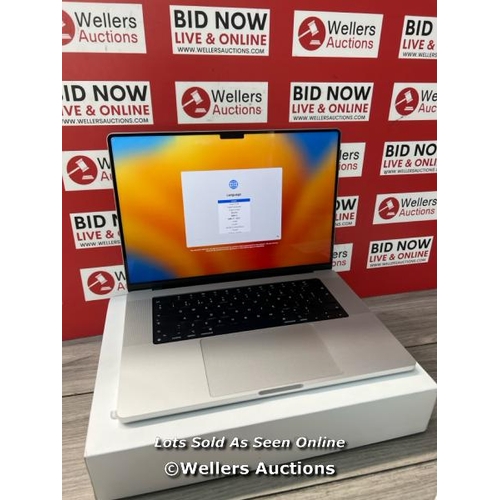 8527 - APPLE MACBOOK PRO, APPLE M2 PRO CHIP 12-CORE CPU, 19-CORE GPU, 16GB RAM, 512GB SSD, 16 INCH IN SILVE... 