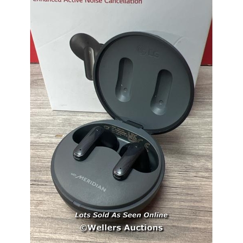 8533 - LG UFP5 WIRELESS EARBUDS / POWERS UP & CONNECTS VIA BLUETOOTH WITH SOUND FROM LEFT EAR ONLY / SIGNS ... 