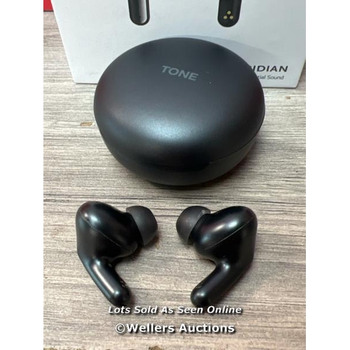 8533 - LG UFP5 WIRELESS EARBUDS / POWERS UP & CONNECTS VIA BLUETOOTH WITH SOUND FROM LEFT EAR ONLY / SIGNS ... 