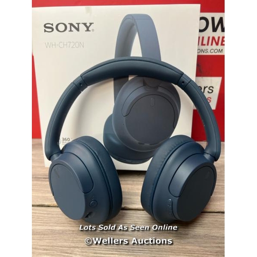 8534 - SONY WHCH720NB NOISE CANCELLING OVEREAR HEADPHONES / POWERS UP & CONNECTS VIA BLUETOOTH WITH SOUND /... 