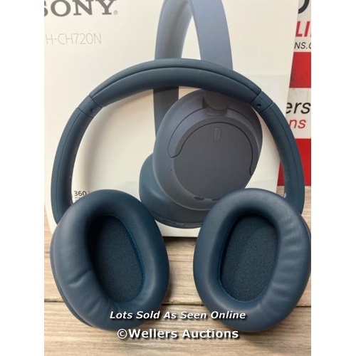 8534 - SONY WHCH720NB NOISE CANCELLING OVEREAR HEADPHONES / POWERS UP & CONNECTS VIA BLUETOOTH WITH SOUND /... 