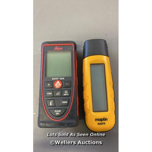 9552 - X2 LEICA 788472 DISTO LASER DISTANCE METER 120M AND MAPLIN MOISTURE METER N20FR