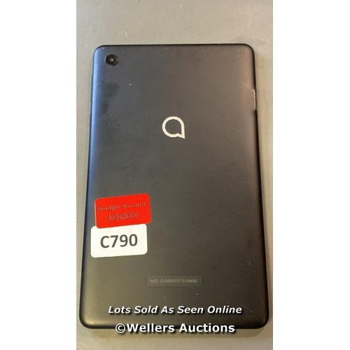 9779 - ALCATEL JOY TAB 2 TABLET ANDROID 32 GB IMEI 016095007838495 GOOGLE ACCOUNT LOCKED