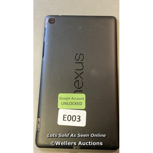 9814 - ASUS TABLET GOOGLE ACCOUNT UNLOCKED