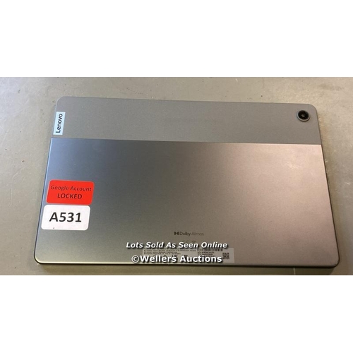 9861 - LENOVO TABLET MODEL TB128FU GOOGLE ACCOUNT LOCKED