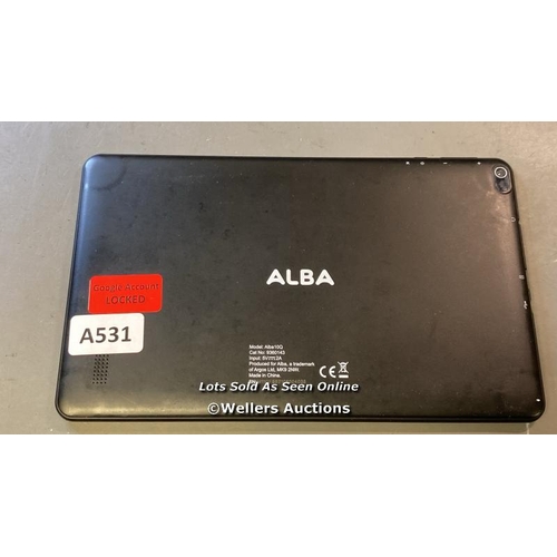 9866 - ALBA TABLET MODEL ALBA10Q GOOGLE ACCOUNT LOCKED