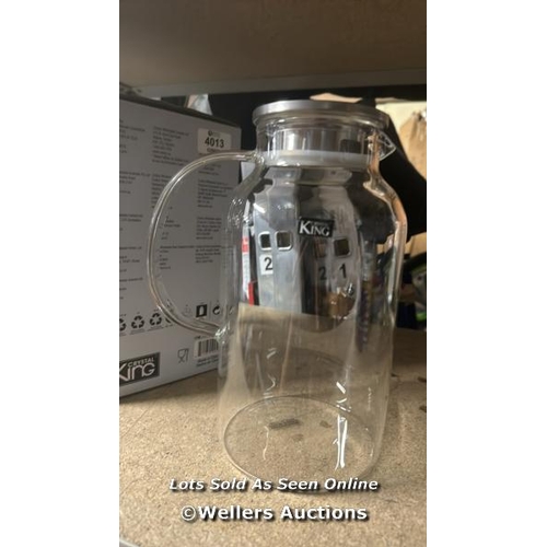 4012 - KING CRYSTAL PITCHER 2.2L / APPEARS NEW OPEN BOX / F34