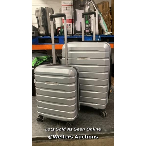 4041 - SAMSONITE ENDURE 2PC. HARDSIDE LUGGAGE SET / SIGNS OF USE/ COMBINATION LOCKED/ ALL WEELS AND HANDLES... 