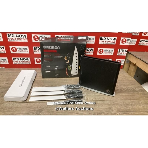 4099 - CIRCULON KNIFE BLOCK 6PC  / 4 KNIVES AND 1 BLOCK / SEE IMAGES / E57